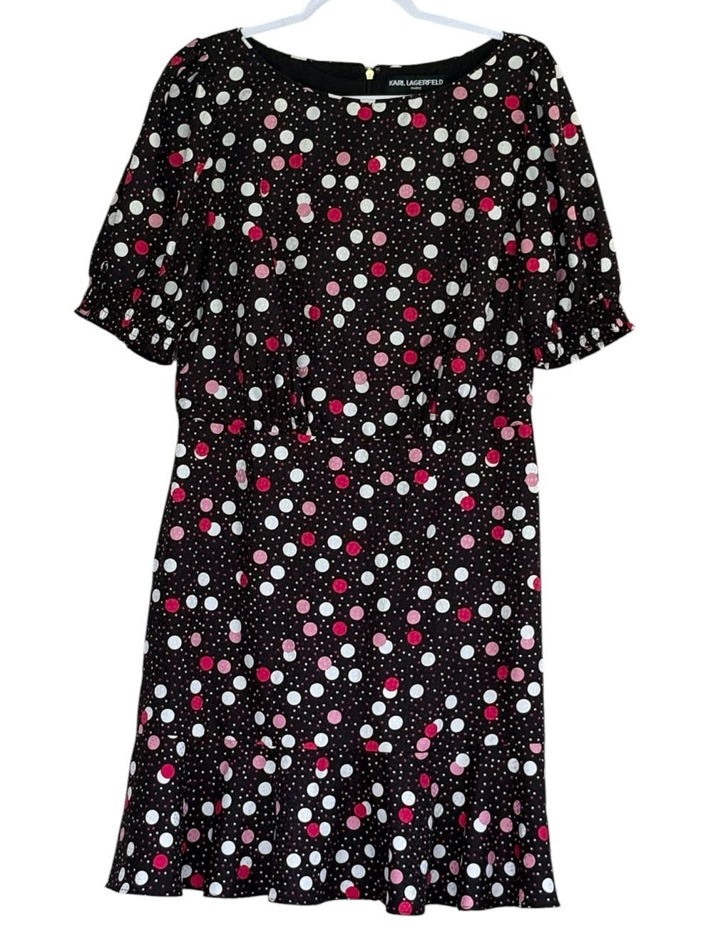 Karl Lagerfeld Paris Chiffon Polkadot Dress Size 12